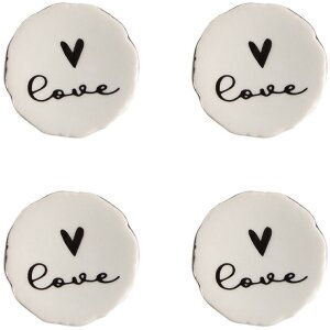 Clayre & Eef 65289 Door knob Love White Black...