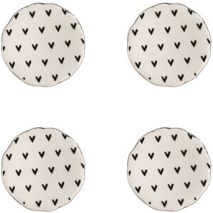 Clayre & Eef 65290 Doorknob White Black Heart Pattern...