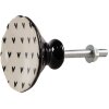 Clayre & Eef 65290 Doorknob White Black Heart Pattern Ø 4x3/6 cm