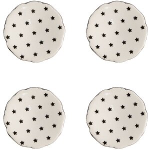 Clayre & Eef 65291 Door knob star pattern white black...