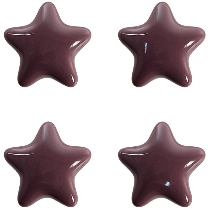 Clayre & Eef 65292 Door knob star Bordeaux Ø 4x3/6 cm