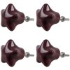 Clayre & Eef 65292 Door knob star Bordeaux Ø 4x3/6 cm