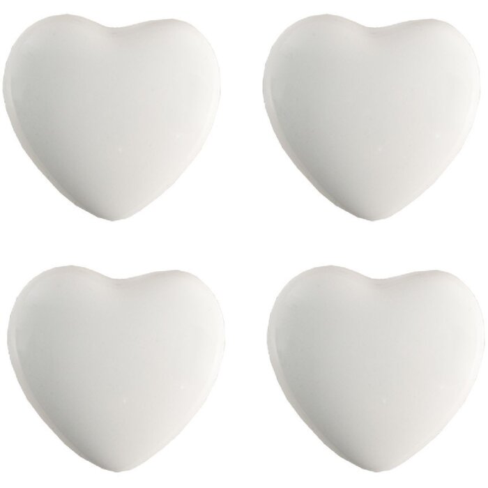 Clayre & Eef 65293 Door Knob Heart White Ceramic Ø 4x3/6 cm