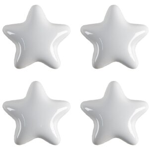 Clayre & Eef 65296 Door knob star shape white...