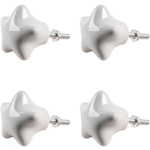 Clayre & Eef 65296 Door knob star shape white...