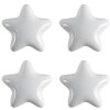 Clayre & Eef 65296 Door knob star shape white Ø 4x3/6 cm