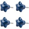 Clayre & Eef 65297 Door knob star shape dark blue 4x3/6 cm