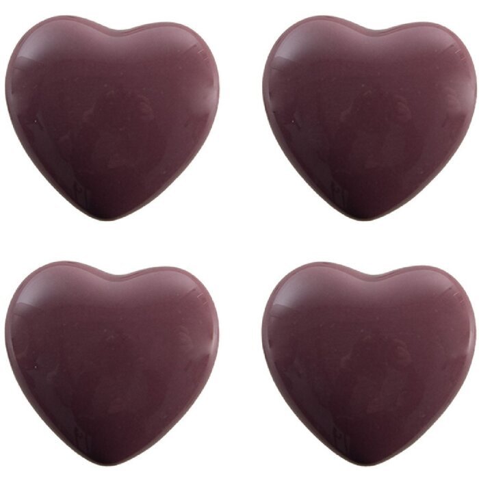 Clayre & Eef 65298 Door knob heart shape dark red Ø 4x3/6 cm