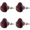 Clayre & Eef 65298 Door knob heart shape dark red Ø 4x3/6 cm