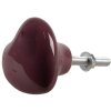 Clayre & Eef 65298 Door knob heart shape dark red Ø 4x3/6 cm