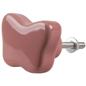 Clayre & Eef 65299 Door knob ceramic antique pink Ø 4x3/6 cm