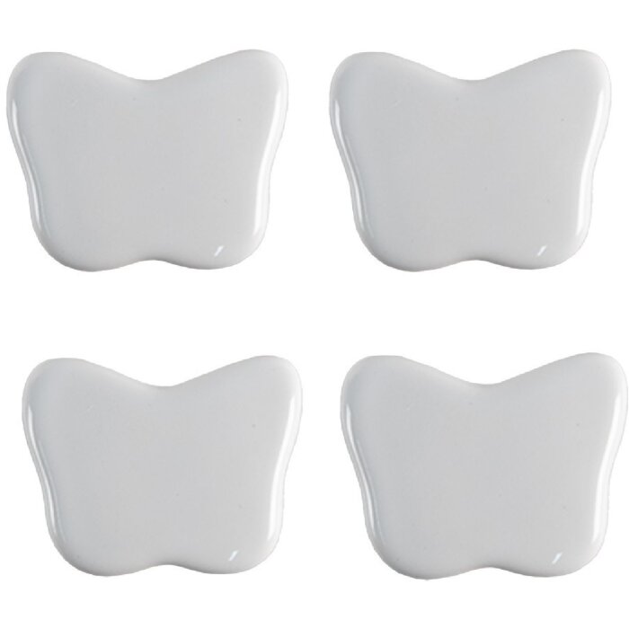 Clayre & Eef 65300 Door knob porcelain white 4x3/6 cm set of 4 pieces