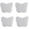 Clayre & Eef 65300 Door knob porcelain white 4x3/6 cm set of 4 pieces