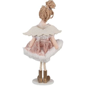 Clayre & Eef 65377 Decoration Angel 9x3x18 cm Pink Gold