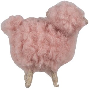 Clayre & Eef 65378 Decoration Sheep Pink 14x7x10 cm