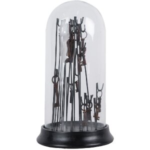 Clayre & Eef 65463 Glass Bell Jar with Decoration...