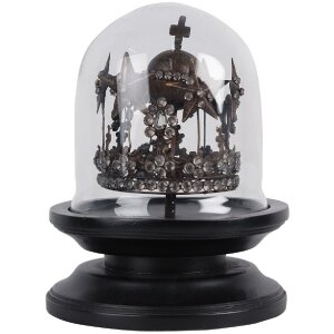 Clayre & Eef 65468 Glass bell jar with crown...