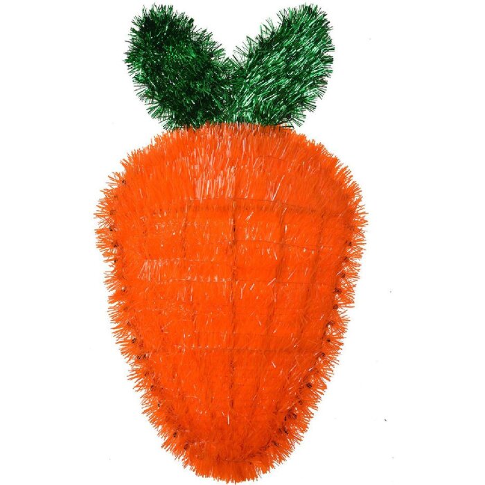 Clayre & Eef Wall Decoration Carrot Orange Green 20x3x37 cm