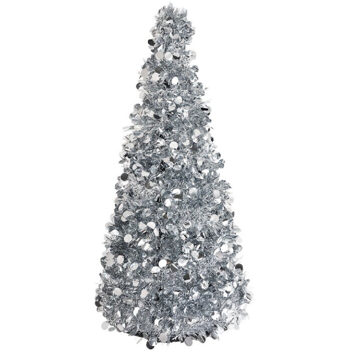 Clayre & Eef 65511 Christmas Tree Decoration Silver Ø 21x50 cm