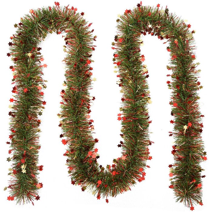 Clayre & Eef 65528 Christmas garland green red 200 cm