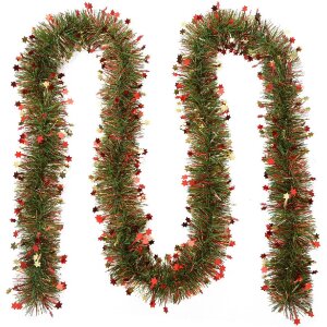 Clayre & Eef 65528 Christmas garland green red 200 cm