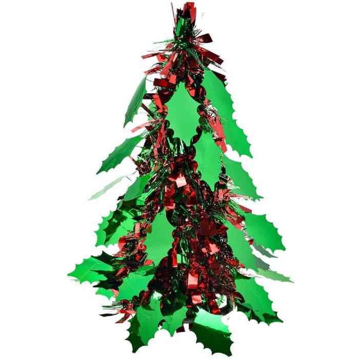 Clayre & Eef 65540S Decoration Christmas Tree Red Green Ø 12x25 cm