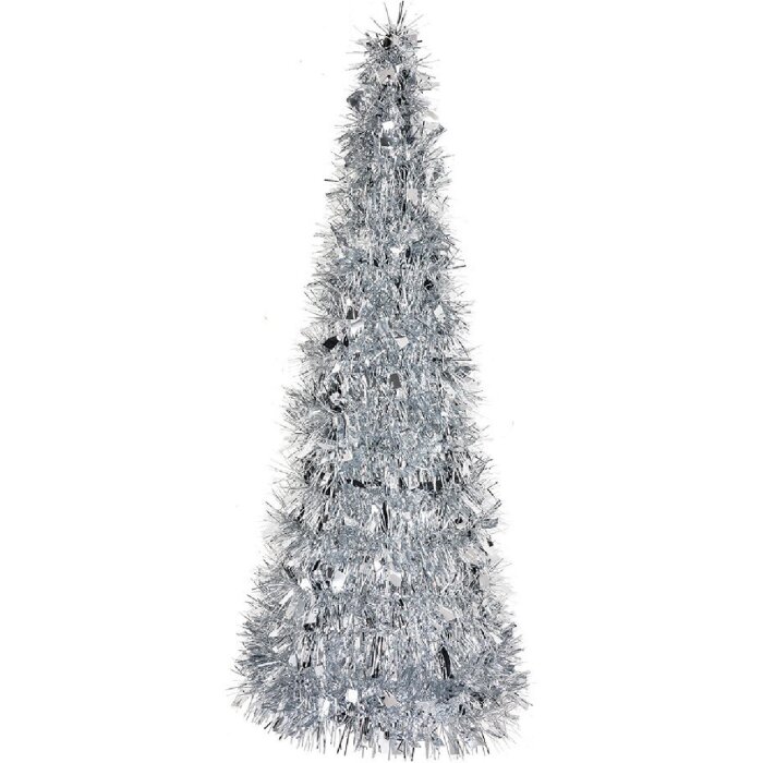 Clayre & Eef 65541L Christmas tree decoration silver Ø 18x46 cm