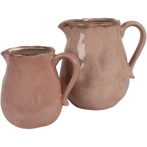 Clayre & Eef 6CE1712P Decoration Jug Pink 21x16x20 cm