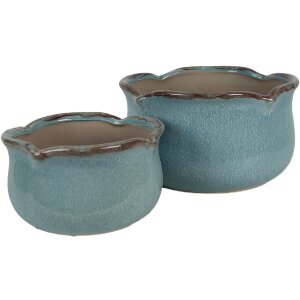 Clayre & Eef 6CE1716BL Flower Pot Decoration Blue Ø 20x11 cm