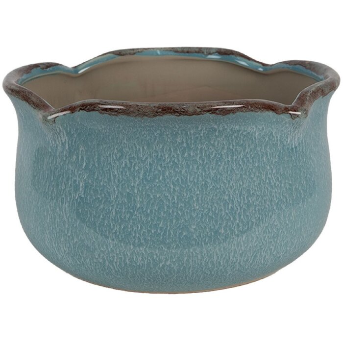 Clayre & Eef 6CE1717BL Decorative flower pot Ø 15x9 cm Blue