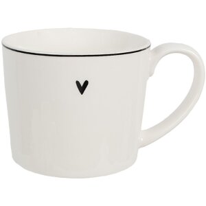 Clayre & Eef 6CEMU0141 Mug Heart 12x8x7 cm 275 ml White