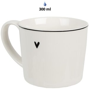 Clayre & Eef 6CEMU0141 Mug Heart 12x8x7 cm 275 ml White