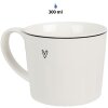 Clayre & Eef 6CEMU0142 Mug Heart White 12x8x7 cm 275 ml