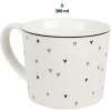 Clayre & Eef 6CEMU0144 Mug white with black hearts 12x8x7 cm 275 ml