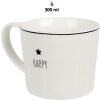 Clayre & Eef 6CEMU0145 Mug Happy 12x8x7 cm 275 ml White