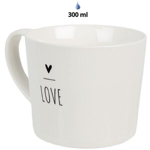 Clayre & Eef 6CEMU0147 Mug LOVE white 275 ml