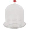 Clayre & Eef 6GL4444 Glass Bell Jar Red White Ø 10x12 cm