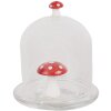 Clayre & Eef 6GL4444 Glass Bell Jar Red White Ø 10x12 cm