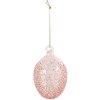 Clayre & Eef 6GL4450 Hanging Egg Decoration Ø 6x9 cm Pink Glass