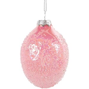 Clayre & Eef 6GL4457 Easter Pendant Egg Pink Glass...