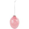 Clayre & Eef 6GL4457 Easter Pendant Egg Pink Glass Ø 6x9 cm