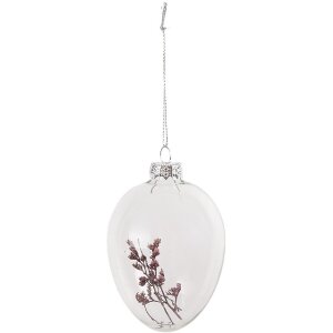 Clayre & Eef 6GL4461 Easter egg pendant 7x10 cm transparent glass