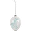 Clayre & Eef 6GL4466 Decorative hanger egg 7x10cm Transparent with flowers