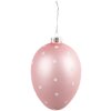 Clayre & Eef 6GL4469 Decorative egg pink with white dots Ø 10x16 cm