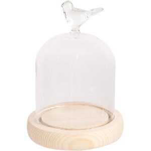 Clayre & Eef 6GL4472 Glass bell Ø10x14cm Bird...