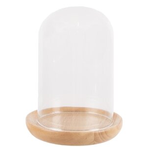 Clayre & Eef 6GL4481 Glass Bell Wooden Coaster...