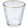 Clayre & Eef 6GL4877 Drinking glass gold rim 300 ml Ø 9x9 cm