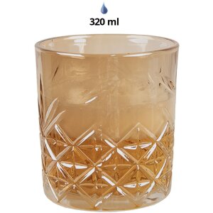 Clayre & Eef 6GL4885 Amber drinking glass 8x9 cm 320 ml