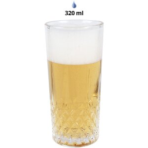 Clayre & Eef 6GL4887 Drinking glass crystal pattern Ø 7x15 cm 320 ml