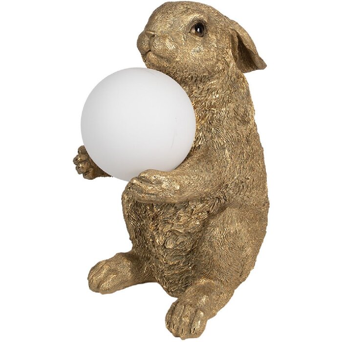 Clayre & Eef 6LMP790 Table Lamp Bunny Gold G9 max 60W 27x19x35 cm